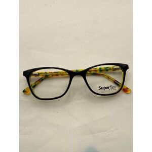Superflex Kids Eyeglasses Black Multicolor Frames‎ SFK-181 C1 47-17-130